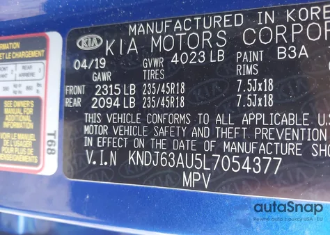 2020 Kia Soul Gt-Line из США, поврежденный, VIN KNDJ63AU5L7054377